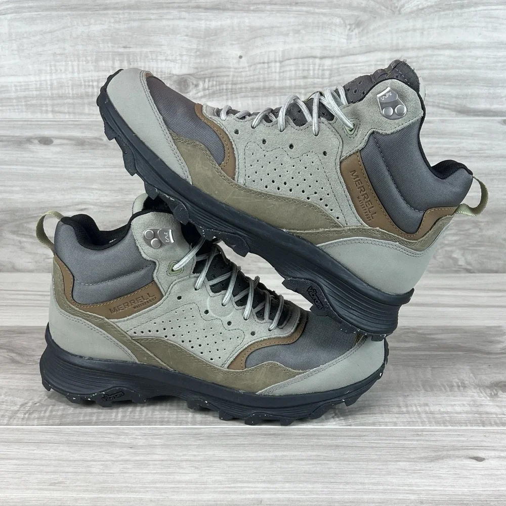 Merrell Speed Solo Mid J037859 Men's 9 Fog Suede Waterproof Hiking Boots DDK290